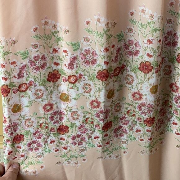 NEW Sophie Max Peach Raw Hem Racer Back Wild Flower Maxi Dress Large - Picture 7 of 12